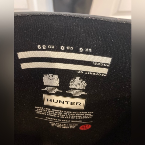 Women's Original Tall Gloss Hunter Rain Boots, Black, US size 8 - Picture 4 of 4